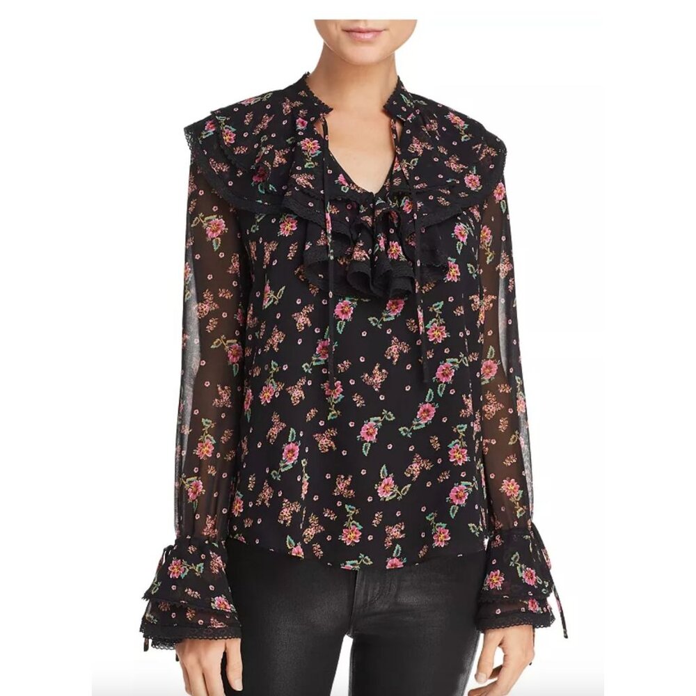 REBECCA MINKOFF Devy Ruffled Floral Print Size Large